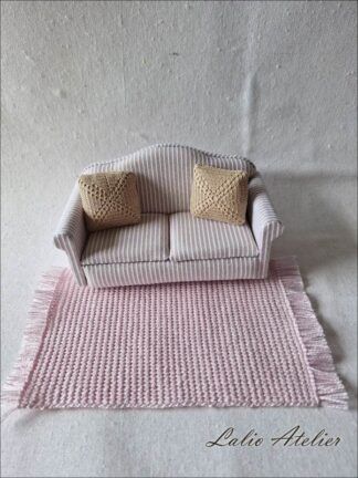 Pink Boho Miniature Rug for Dollhouses (1:12 Scale)